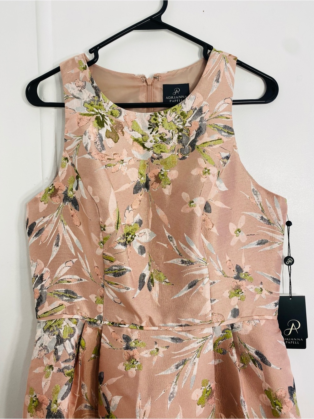Adrianna Papell Rose-Pink Floral Midi Fit-and-Flare Dress - Picture 3 of 6